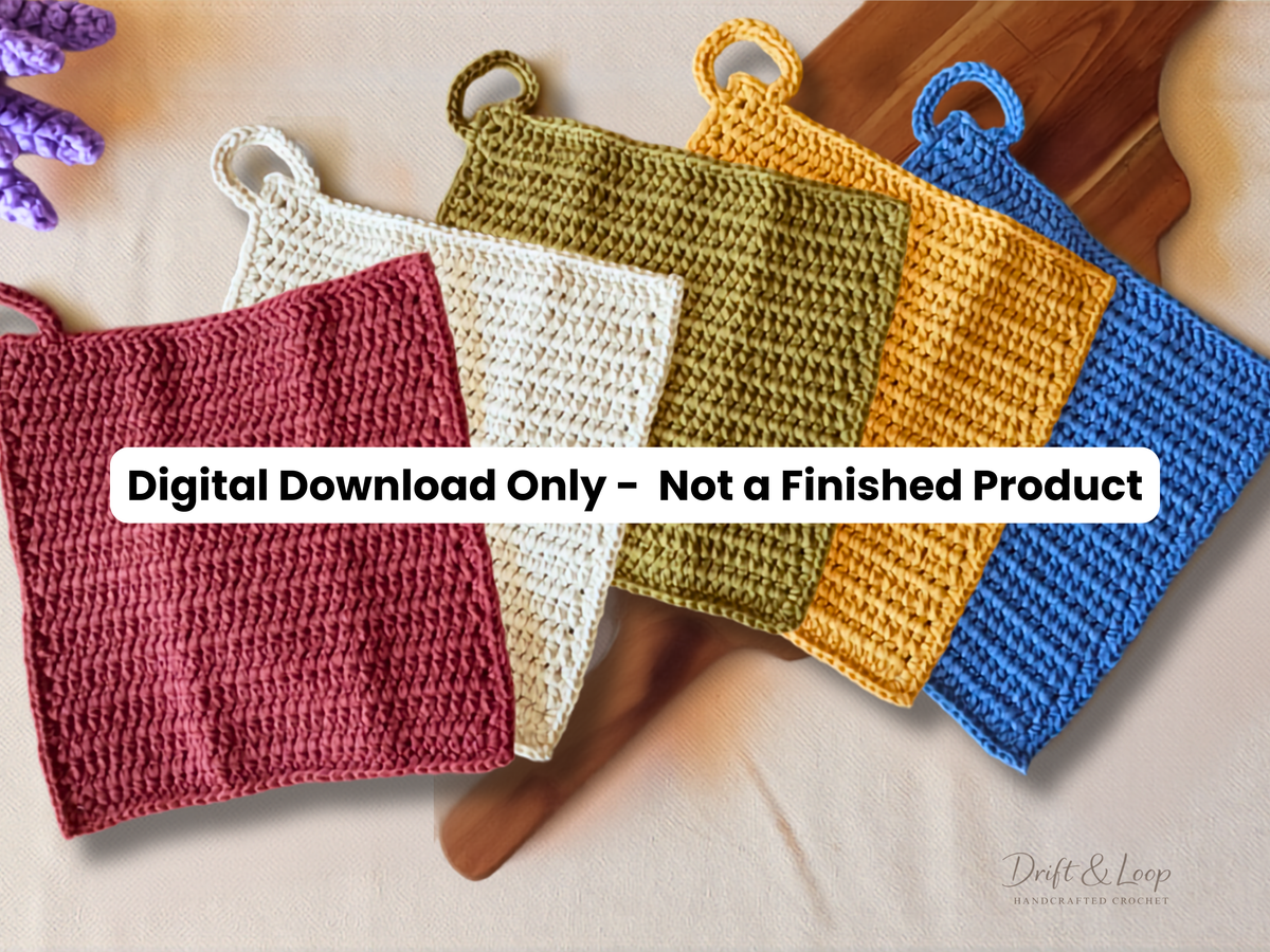 Quick Dry Crochet Dishcloth Pattern | Beginner Friendly PDF (Instant Download)